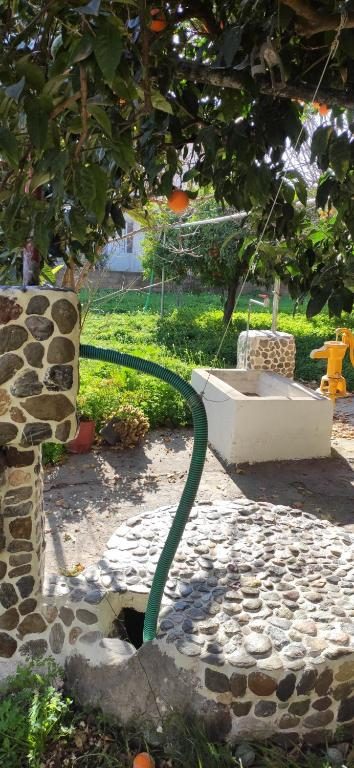 Παγούρι με βότσαλα σε γωνιά του κήπου